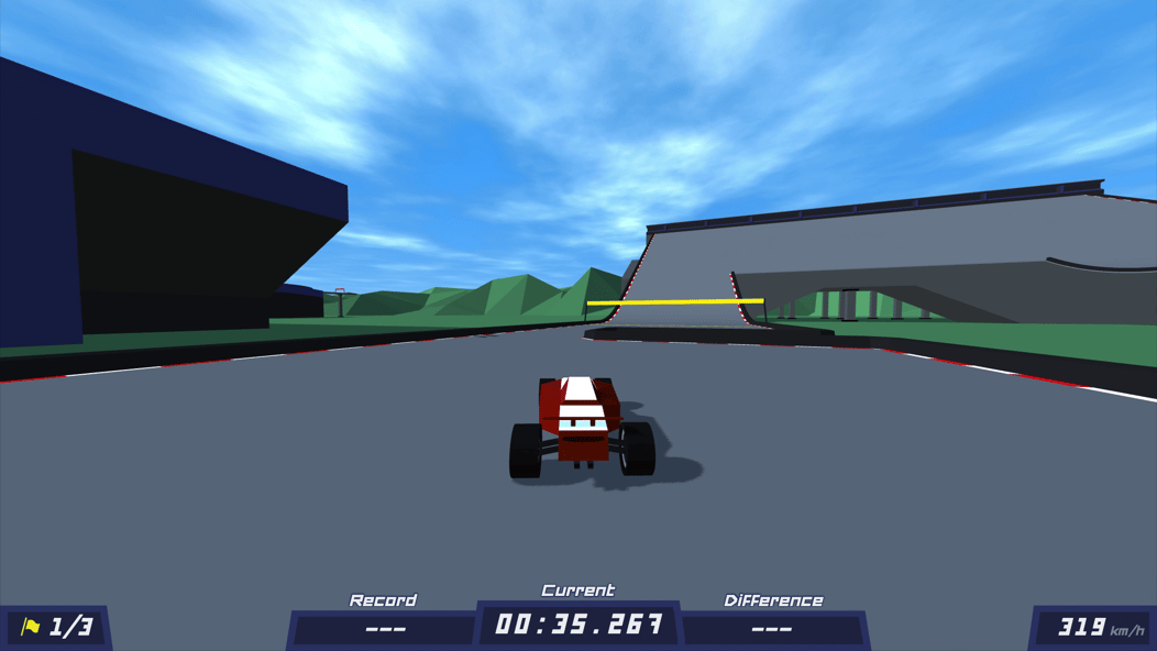 Polytrack High Speed Ramp and Checkpoint In-Game Screenshot